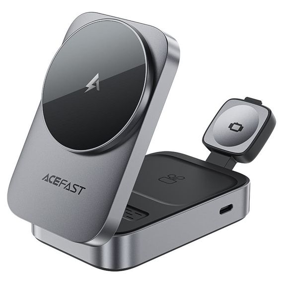 БЗУ Acefast E22 desktop 3in1 15W Metal gray