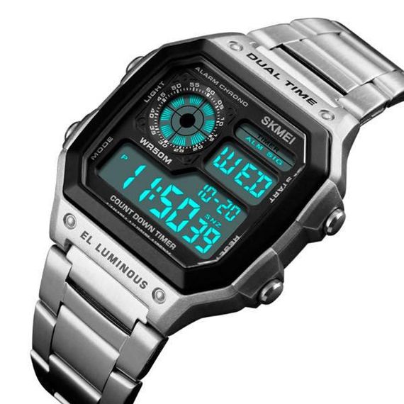 Годинник чоловічий тактичний Skmei Ripple Silver 1335S