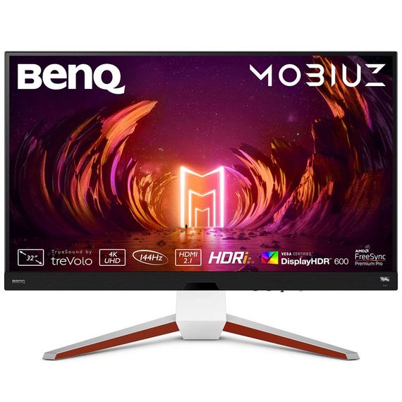 TFT 32" BenQ EX3210U, 4K UHD, IPS, 144Hz, 1 мс, HDMI, DP, USB-hub, HAS, колонки, білий | Зображення 2