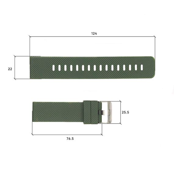 Ремінець для годинника Skmei 1416/1418/1267/1285/1293/1426/1866/1894AG Army Green | Зображення 2