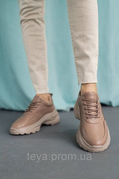 Женские кроссовки кожаные весна/осень бежевые Multi-shoes розміри 37, 40 FV_01307 | Зображення 1