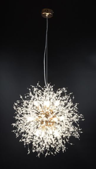 Люстра підвісна на 12 лампочок 26477 Золото 50-160х50х50 см. | Зображення 1