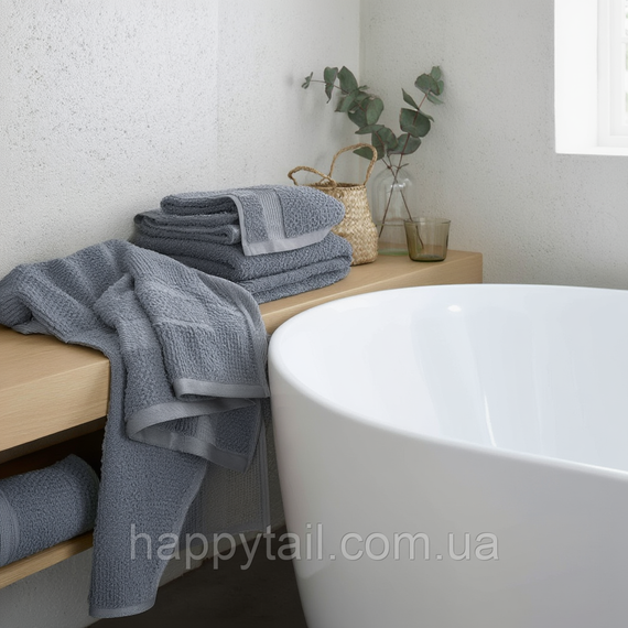Банний рушник 70х140 см бавовняний сірий Colorful Home (506-22-A-72G) | Зображення 2