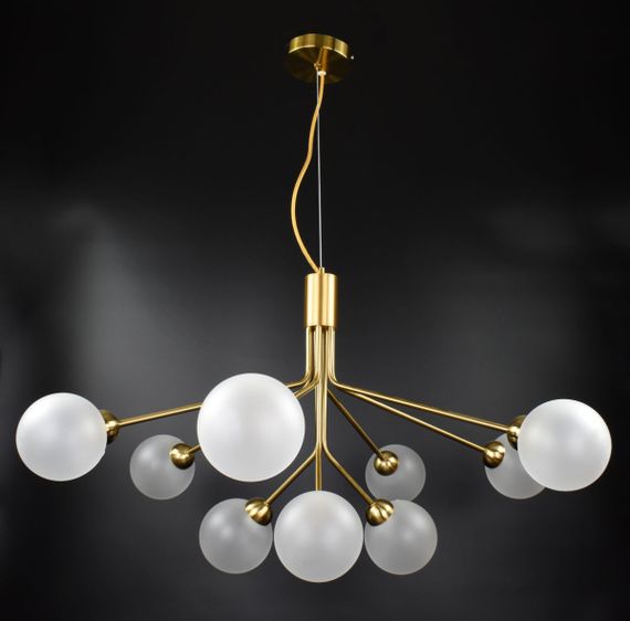 Люстра підвісна на 9 лампочок 26736 Латунь 55-140х90х90 см. | Зображення 1