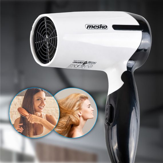 Фен для волосся Mesko MS 2262, 1200 Вт, складна ручка, дорожній, концентратор, компактний, 2 режими нагріву | Зображення 2