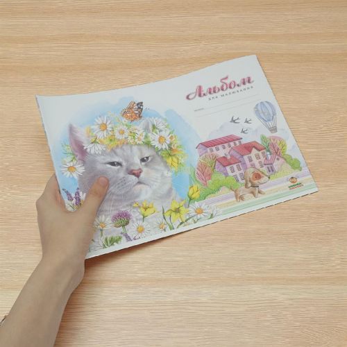 Альбом для малювання, 100г, на скобі, 202х292 мм,  8 аркуш. МІКС ВИДІВ | Зображення 3