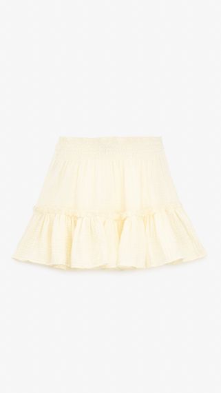 Спідниця однотонна для дівчинки Aura Style 5007-1 116 см Молочний shop (2000999546655)