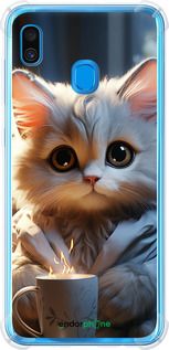 Чохол на Samsung Galaxy A20 2019 A205F Білий кіт "5646sp-1761-2448"