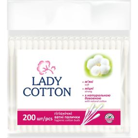 Ватні палички Lady Cotton у поліетиленовому пакеті 200 шт.