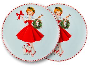 Новогодний набор тарелок Miss Christmas Duo 20,5 см фарфор