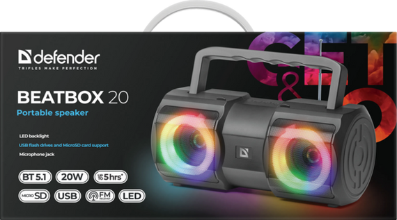 Портативна колонка Defender Beatbox 20 20Вт, Black (65420) | Зображення 8