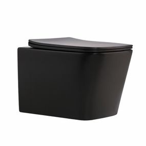 Унитаз подвесной Qtap Tern New Ultra Quiet безободковый с сиденьем Soft-close MATT BLACK QT17332303ASMB