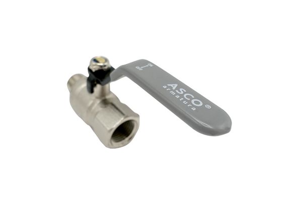 Кран кульовий Nickel MAX PN40 1/2" ЗВ сіра ручка ASCO 1/20 | Зображення 5