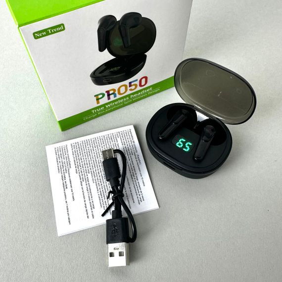 Бездротові навушники Pro 50 series, EarBuds, Smart Case (Чорний) | Зображення 3