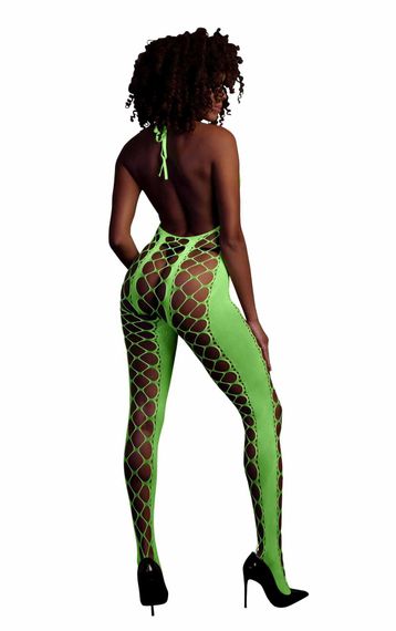 Бодістокінг - Ouch! Bodystocking With Halterneck Green, XS/XL | Зображення 1