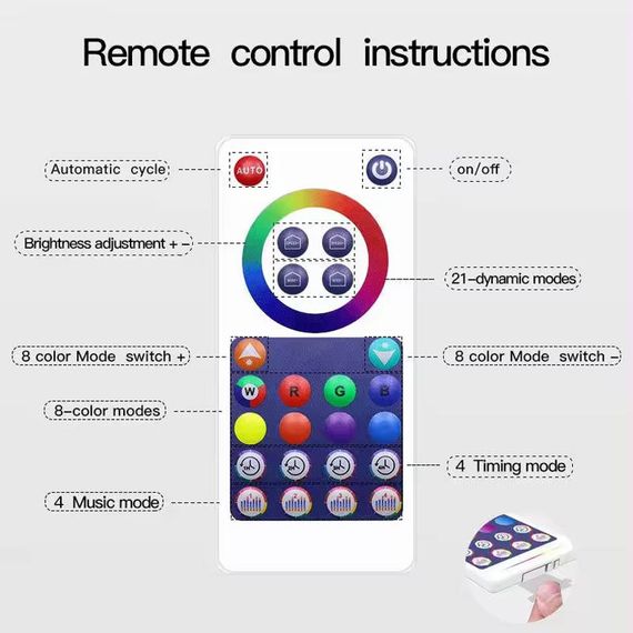 Підлогова кутова LED-лампа RGB SAL-005B 160cm Bluetooth USB with app | Зображення 5