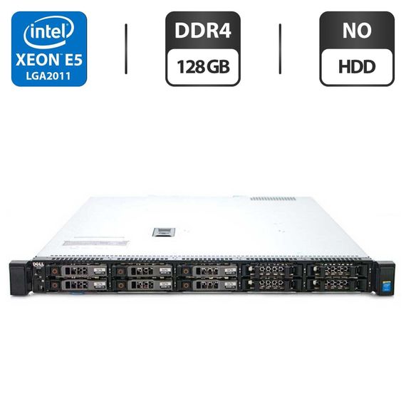 Сервер Dell PowerEdge R430 1U Rack / 2x Intel Xeon E5-2690 v3 (12 (24) ядер по 2.6 - 3.5 GHz) / 128 GB DDR4 / NO HDD / iDRAC8 with Lifecycle Controller / 2x 550W б/в | Зображення 1