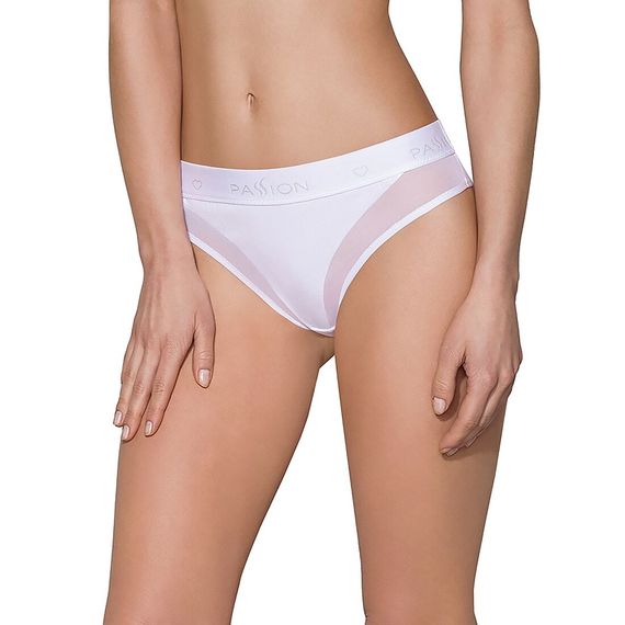 Трусики з прозорою вставкою Passion PANTIES white, M
