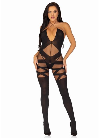 Бодістокінг Leg Avenue Illusion halter bodystocking One size Black, доступ | Зображення 4