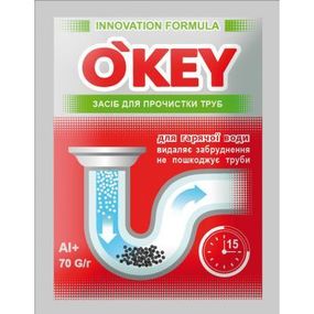 Средство для прочистки труб O'KEY для горячей воды 70 г (4820049381665) - Топ Продаж!