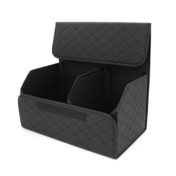 Складаний шкіряний автомобільний органайзер 540x320x300, Black | Зображення 1