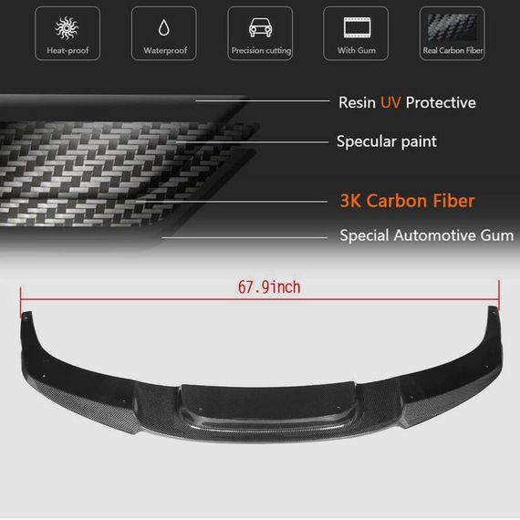 Накладка на передній бампер Lip V2 (для M-Sport, Карбон) для BMW 6 F12/F13/F06 2011-2018 рр | Зображення 4