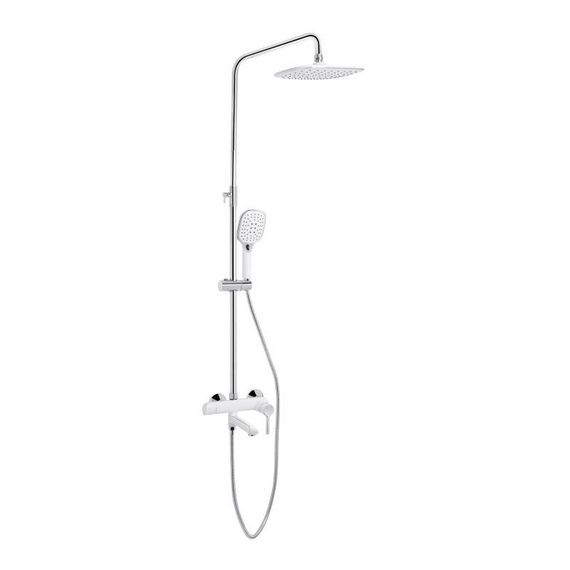 Душевая система универсальная Qtap Grand на три потребителя (с изливом) QTGRAWCR1004 Chrome/White