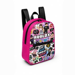 Дитячий міні-рюкзак рожевий з принтом Roblox для дівчинки 28×24×10 см міні-сумка дитяча (5243)