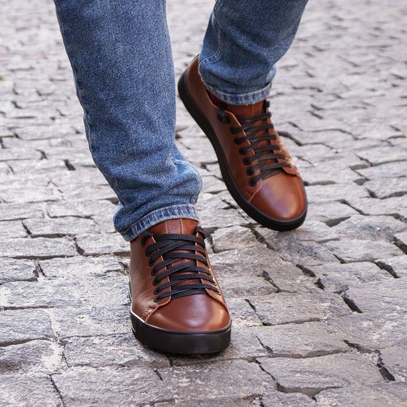 Шкіряні коричневі кеди для чоловіків 41 розмір | Зображення 5