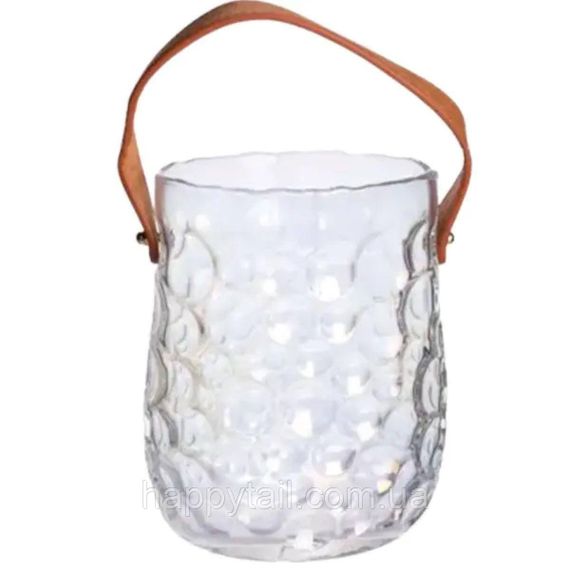 Ваза сумочка з ручкою 13×9.5×18 (см) декоративна скляна ваза для квітів 1.2 (л) Райдужний HP-19-153-6