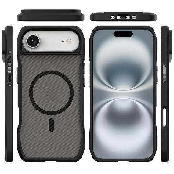 Чохол TPU Space Octagon with MagSafe для Apple iPhone 17 Air (6.5") Carbon Black | Зображення 2