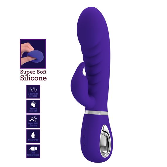 Ребристий вібратор Pretty Love - Prescott Purple, BI-014635-3 Sex Aura | Зображення 1