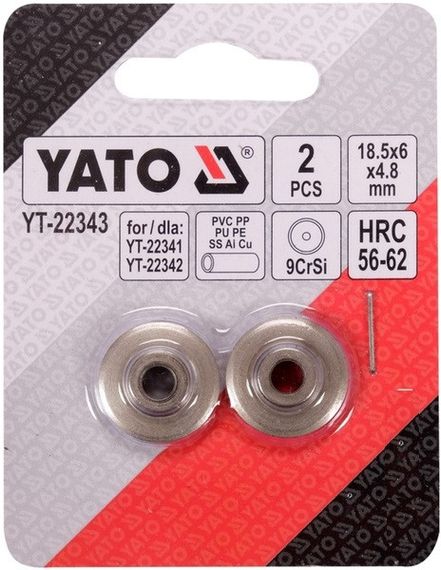 Набір різці дискові 4,8х18,5/6 мм до труборіза 2 штуки YATO YT-22343 | Зображення 2
