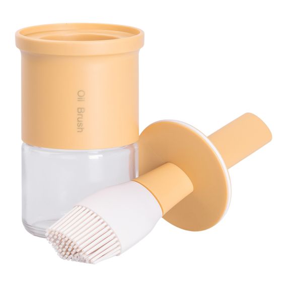 Баночка для олії з пензликом 300 мл диспенсер з пензликом для оливкової, соняшникової олії Жовтий HP-34-11Y | Зображення 2