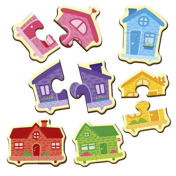 Дитячі магнітні пазли "Кольорові будинки" VT1733-03, 6 картинок | Зображення 2