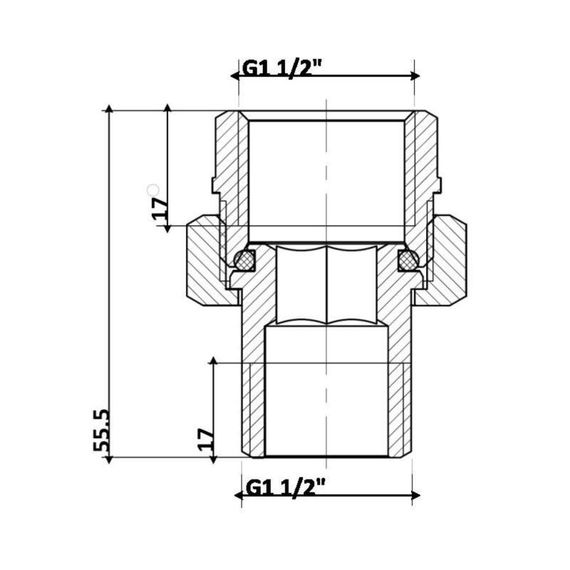 Згін-американка Thermo Alliance Standart 1 1/2" ВН нікель, прямий TAS190W40 | Зображення 1