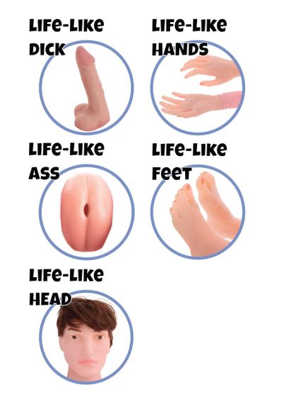 Секс-кукла Hidden Desire Fuck Dolls с фалоимитатором и анусом, с пультом, бежевая, 145 см Sex Aura | Зображення 2