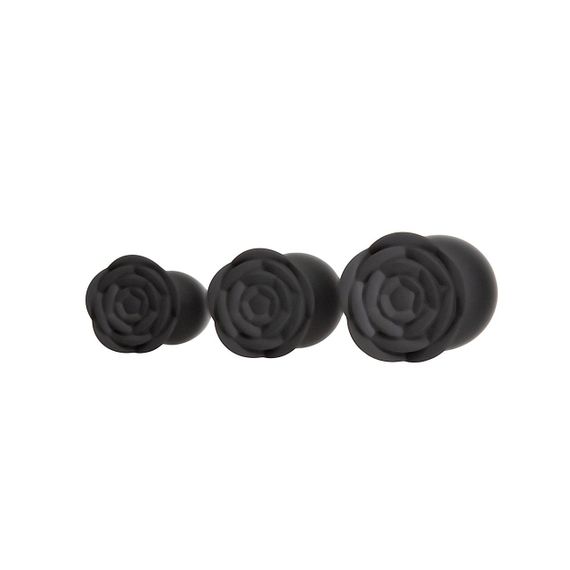 Набір силіконових анальних пробок BMS Roses Til’ Dawn Silicone Anal Plug Kit Starter Kit Black Sex Aura | Зображення 2