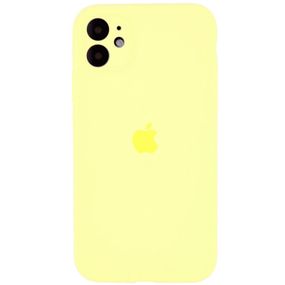 Чехол Silicone Case Full Camera Protective (AA) для Apple iPhone 12 (6.1") Желтый / Mellow Yellow