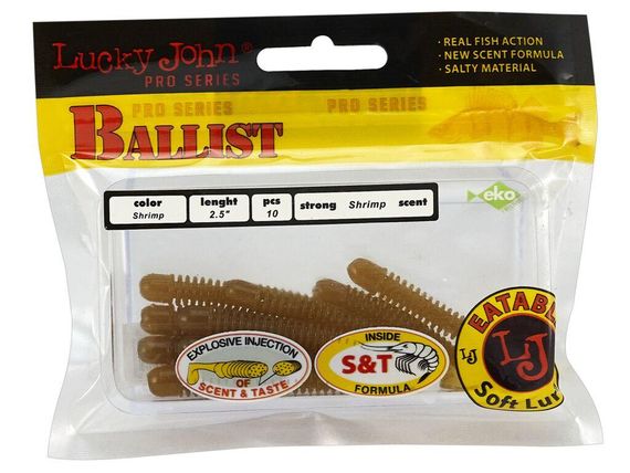 Твистер Lucky John Лаки Джон Ballist 2.5" S18 10 шт в упаковке | Зображення 1