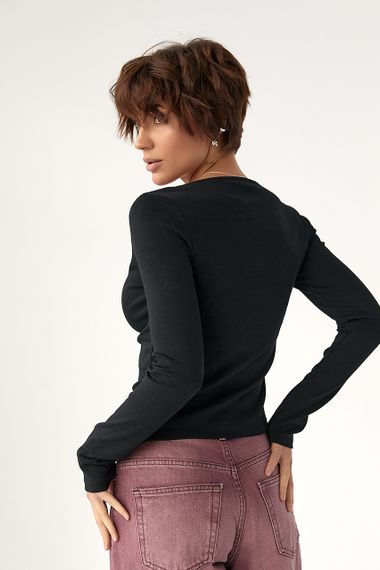 Приталений лонг на блискавці - чорний цвет, XL (є розміри) | Зображення 1