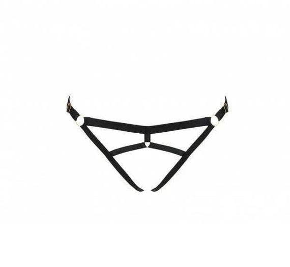 Трусики из стреп Passion Exclusive KELIS THONG Черный L/XL