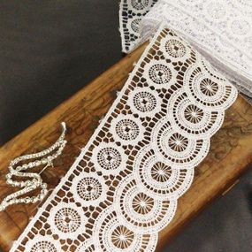 (1 метр) Мереживо макраме  8 см колір - білий (18 м-SF0048-1)