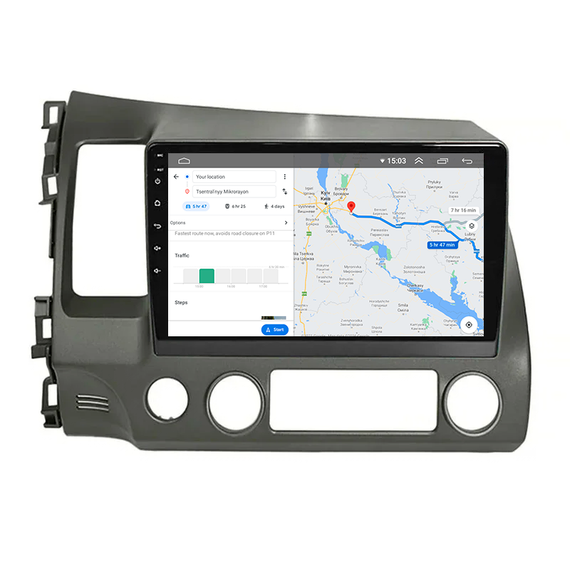 Штатная магнитола Lesko для Honda Civic VIII 2005-2009 экран 10" 2/32Gb/ 4G/ Wi-Fi Premium GPS Android | Зображення 4