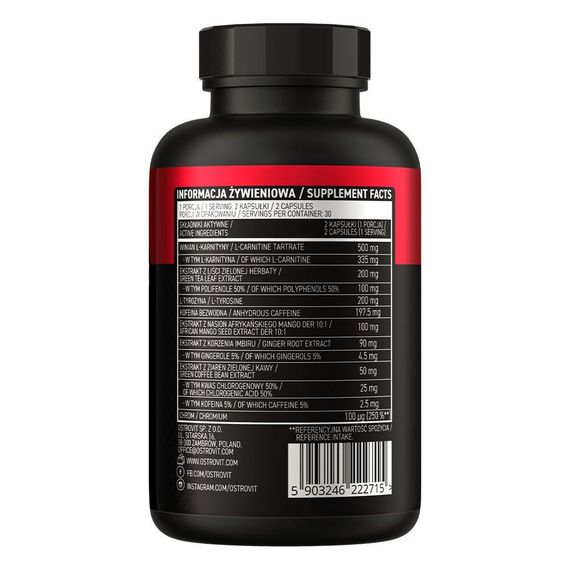 Жироспалювач для жінок, Fat Burner, OstroVit, 60 капсул | Зображення 1