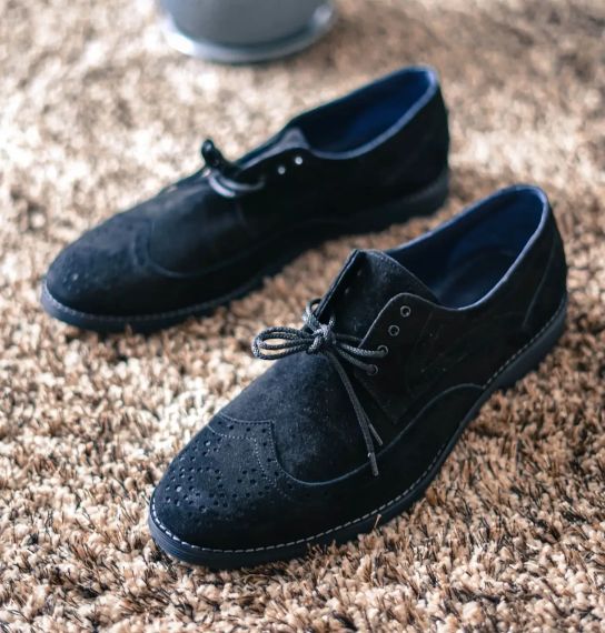 Броги замшевые, черные 41 размер | Зображення 4