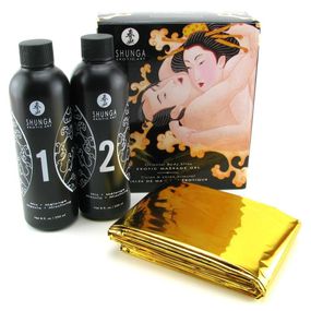 Гель для NURU-масажу Shunga Oriental Body-to-Body – Melon Mango (2 x 225 мл) плюс простирадло sexstyle