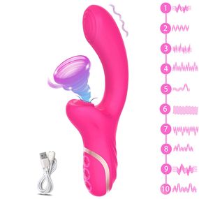 Вакуумно-хвильовий вібратор Babydoll Вакуумний Малиновий 1220-1