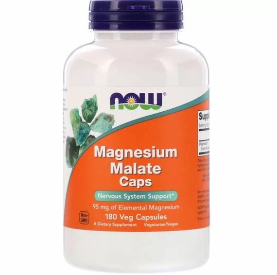 Микроэлемент Магний NOW Foods Magnesium Malate 180 Veg Caps