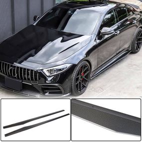 Боковые пороги V1 (для AMG/AMG-Line 2018-2020, Карбон) для Mercedes CLS C257 2018- гг